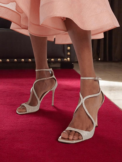 Satin Elegant Stiletto Lavender - Heels Crisscross Women's