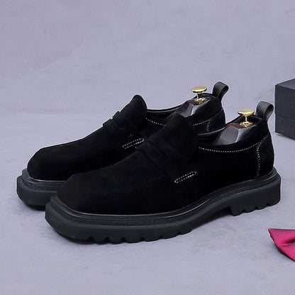 -Classic Leather Suede Cowhide Loafers Men's Business