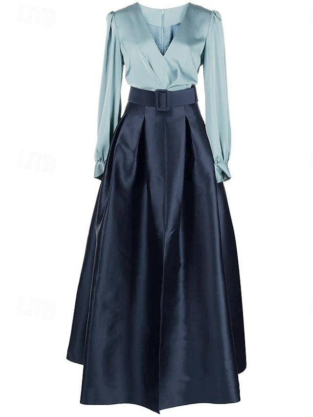 Wedding High Formal Guest Gown Floor Dress A-Line Evening Split