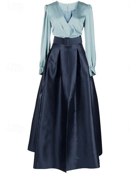 Wedding High Formal Guest Gown Floor Dress A-Line Evening Split