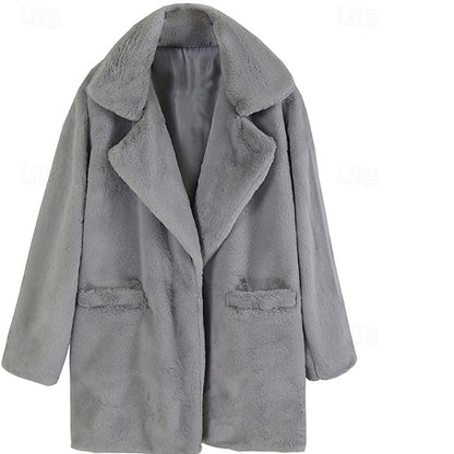 Comfortable Faux Coat Fur Casual Pocket Women's Warm
