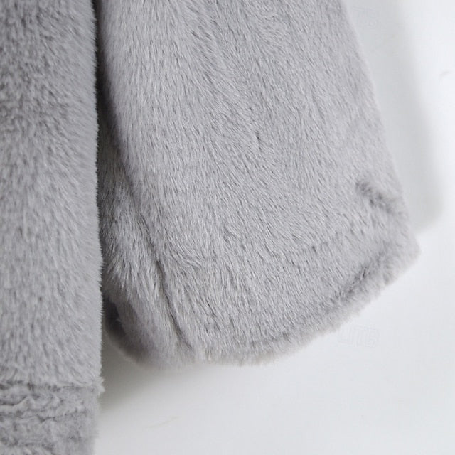 Comfortable Faux Coat Fur Casual Pocket Women's Warm