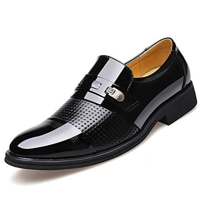 Patent Leather Dress Faux Brown Loafers with Men's