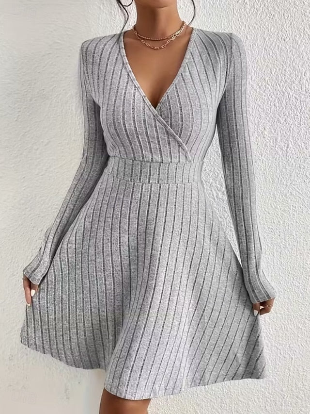 Women's Knee Length Dress Sweater Dress A Line Dress