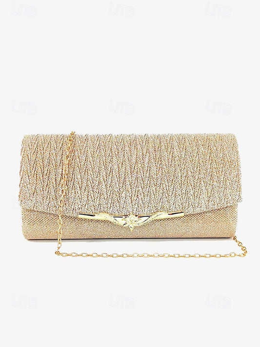 Evening Clutch Women's Handbag - Glitter Elegant Gold Party