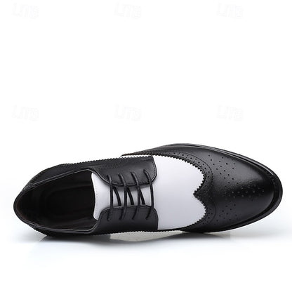 Dress Oxford Shoes with Black and White Men's Brogue