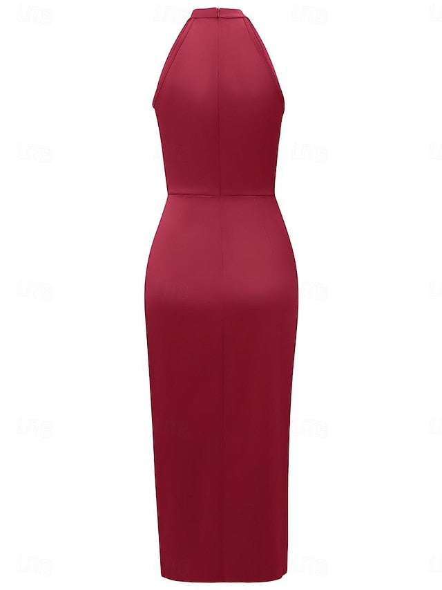 Women's Casual Dress Midi Dress Ruched Wedding Party