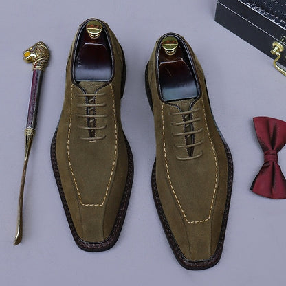 Men's Derby - Shoes Suede Classic Leather Genuine Cowhide