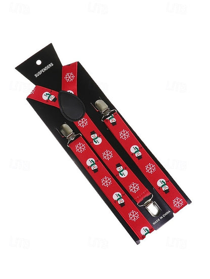 Snowman Suspenders Men's Christmas with