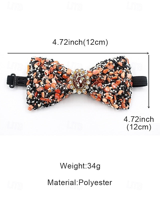 Tie Strap – Men's Bow Gemstone Luxury with Adjustable