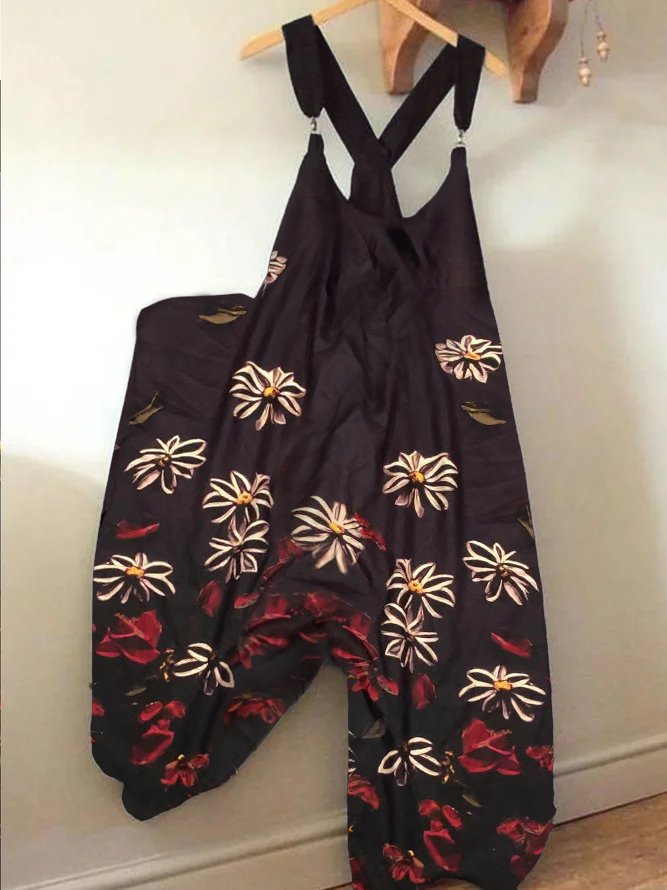 Floral Vintage Sleeveless Jumpsuit &amp; Romper QAJ53