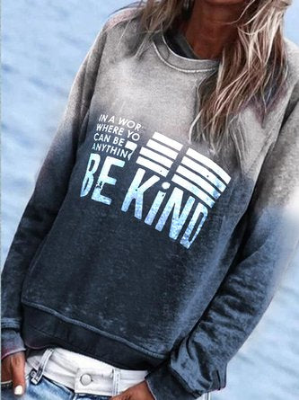 Sweat-shirt gris clair à manches longues et col rond QAS15