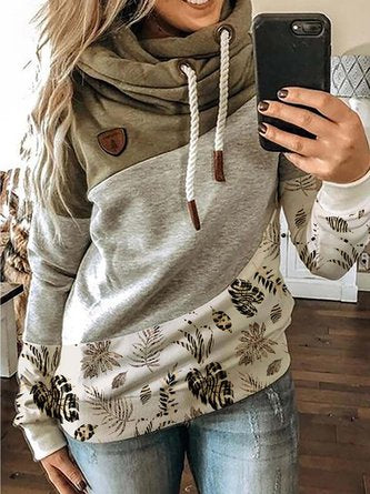 Womens Hoodie Cotton Casual Color Block Fit Sweatshirts For Women QAL22