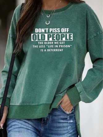 Letter  Long Sleeve   St Patricks Day Printed  Cotton-blend Crew Neck  Casual  Winter   Green Top QAL31