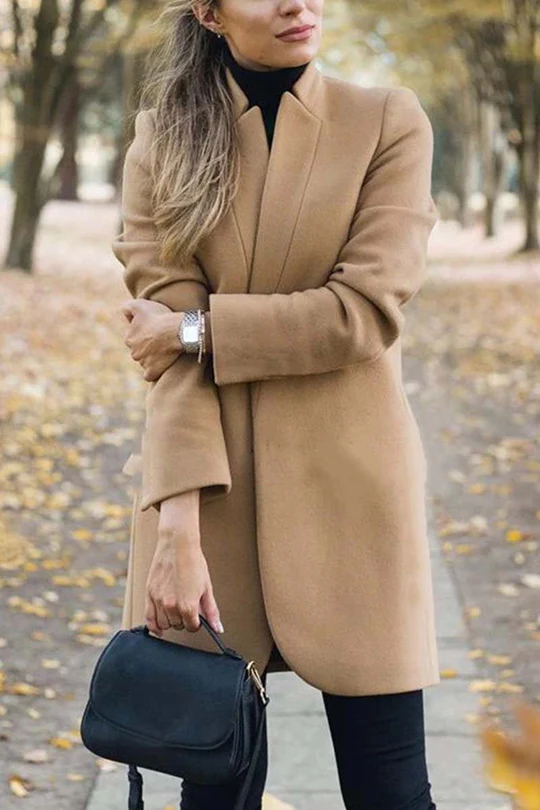 Casual Long Sleeve Regular Sleeve Solid Coats(6 Colors) Ada Fashion