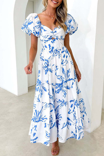 Robe élégante et douce à imprimé floral et épaules dénudées FS1580