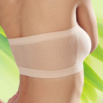 Atmungsaktives, nicht gepolstertes, trägerloses Bandeau mit Vollkörbchen für Damen QAR93