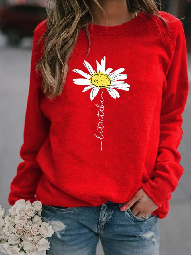 Casual Printed Crew Neck Long Sleeve Sweatshirts AH014