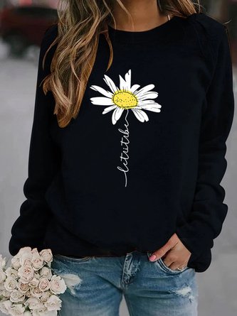 Casual Printed Crew Neck Long Sleeve Sweatshirts AH014