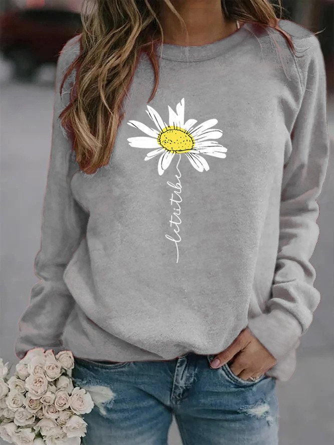 Casual Printed Crew Neck Long Sleeve Sweatshirts AH014