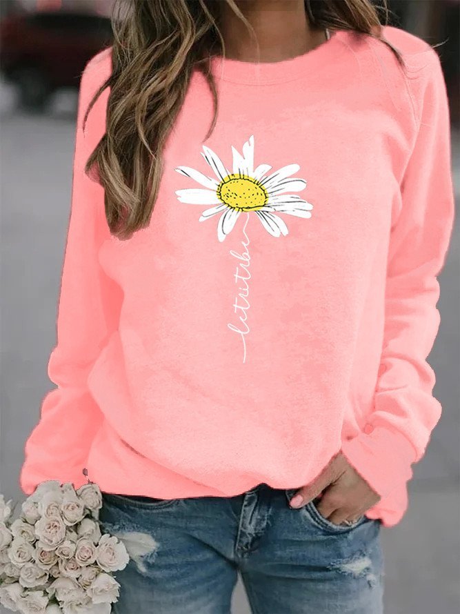 Casual Printed Crew Neck Long Sleeve Sweatshirts AH014