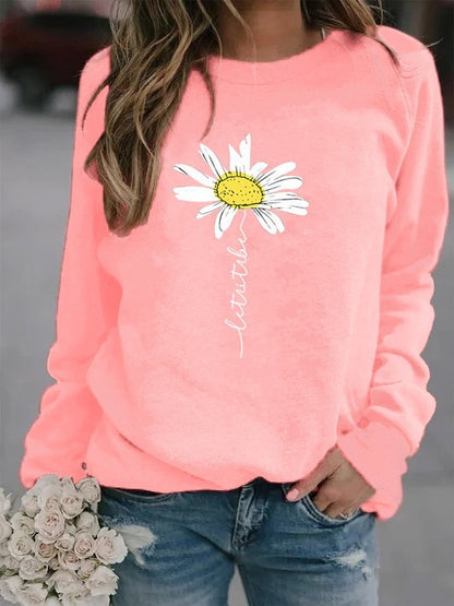 Casual Printed Crew Neck Long Sleeve Sweatshirts AH014