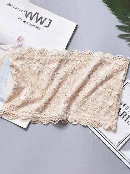 Sexy Lace High Elasticity Breathable Strapless Tube Top QAR81
