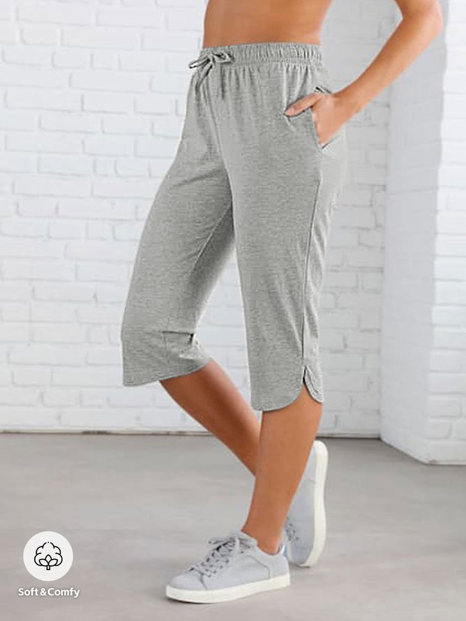 Knitted Plain Loose Casual Pants  QN110