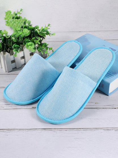 Chaussons jetables portables en lin pour voyage et vacances QAS50