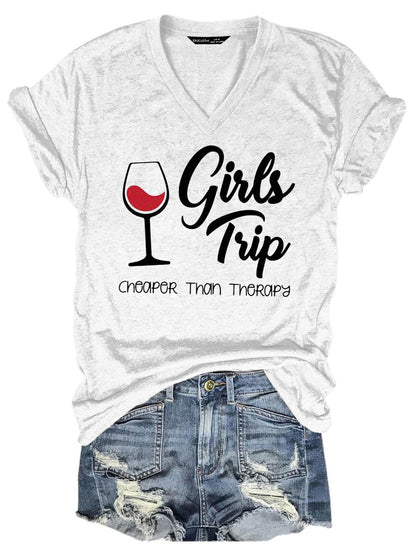 T-shirt pour femme "Girl's Trip" moins cher que la thérapie MMq8