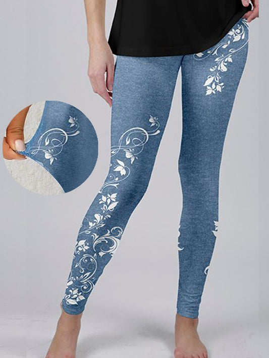 Enge, lässige Leggings mit Blumenmuster AT100163