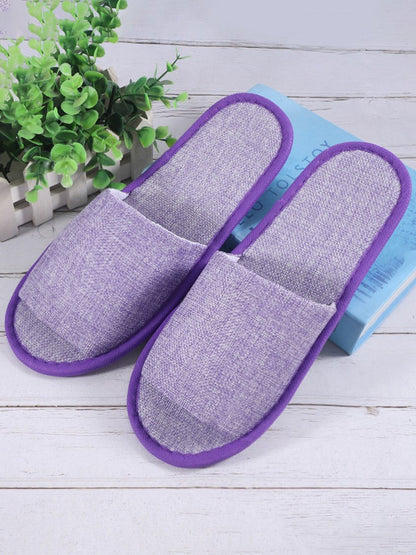 Chaussons jetables portables en lin pour voyage et vacances QAS50