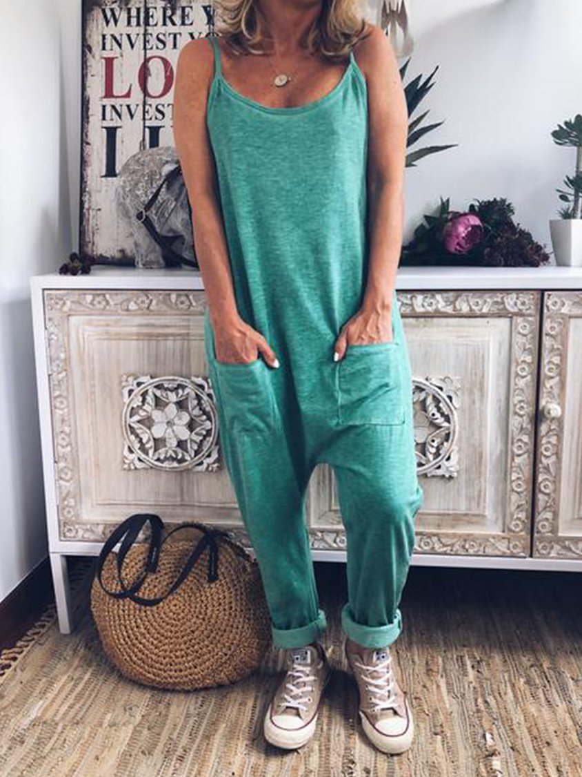 Sleeveless Cotton Pants Overalls CM114