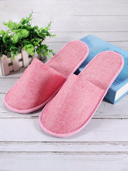 Chaussons jetables portables en lin pour voyage et vacances QAS50