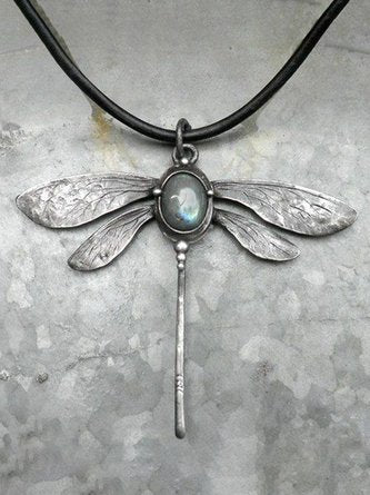 Vintage Dragonfly Moonstone Necklace QAR67
