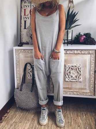 Sleeveless Cotton Pants Overalls CM114