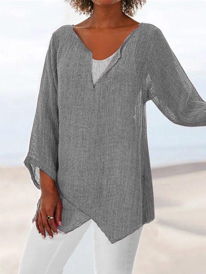 Loose Linen Women Summer Blouses AH537