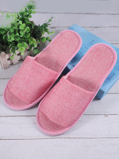 Chaussons jetables portables en lin pour voyage et vacances QAS50