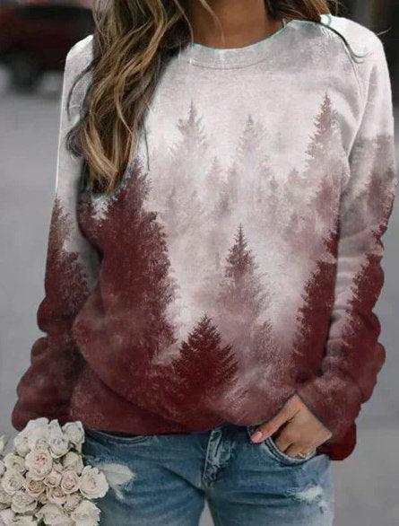Casual Cotton-Blend Printed Sweatshirt AD839