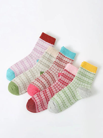 5 Pairs Women Winter Thicken Socks Ada Fashion