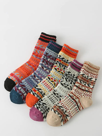 5 Pairs Women Winter Thicken Socks Ada Fashion