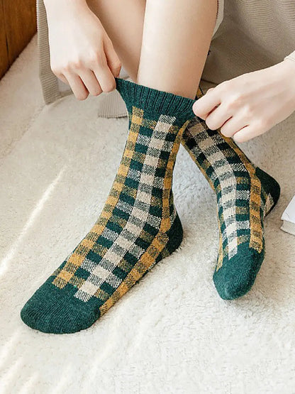 5 Pairs Women Winter Wool Jacquard Socks Ada Fashion