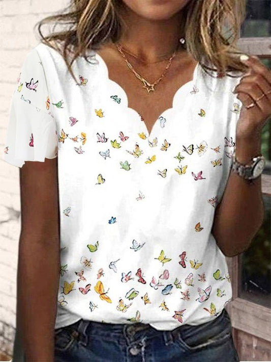 Butterfly Loose Casual Knitted T-Shirt  WZ107