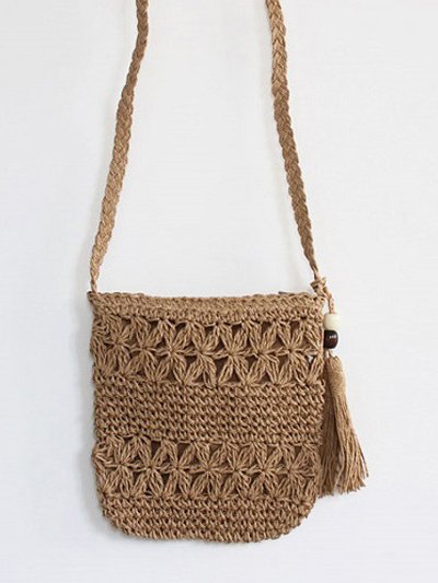 Ethnic Casual Straw Messenger Bag Vacation Beach YY6