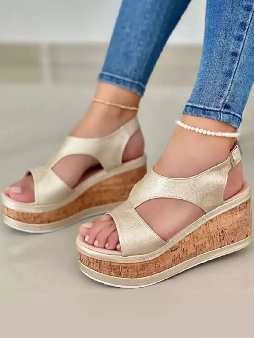 Casual Resort Platform Wedge Strap Sandals QAF6