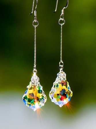 Boucles d'oreilles en cristal autrichien irrégulier ombré décontractées bijoux de robe de vacances quotidiennes QAG23