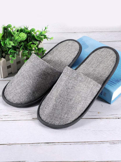 Chaussons jetables portables en lin pour voyage et vacances QAS50