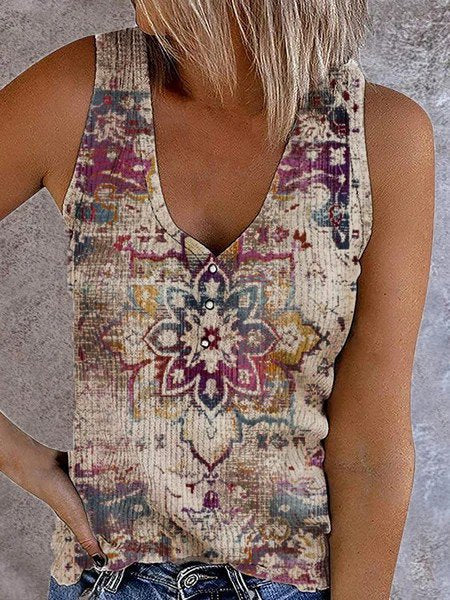 Women's Fashionable ethnic pattern printing vest AH258