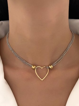 Collier ras du cou en corde tressée grise à motif de cœur, bijoux de plage bohème QAR76