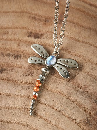 Ethnic Vintage Silver Dragonfly Turquoise Long Necklace Sweater Chain Jewelry QAR78